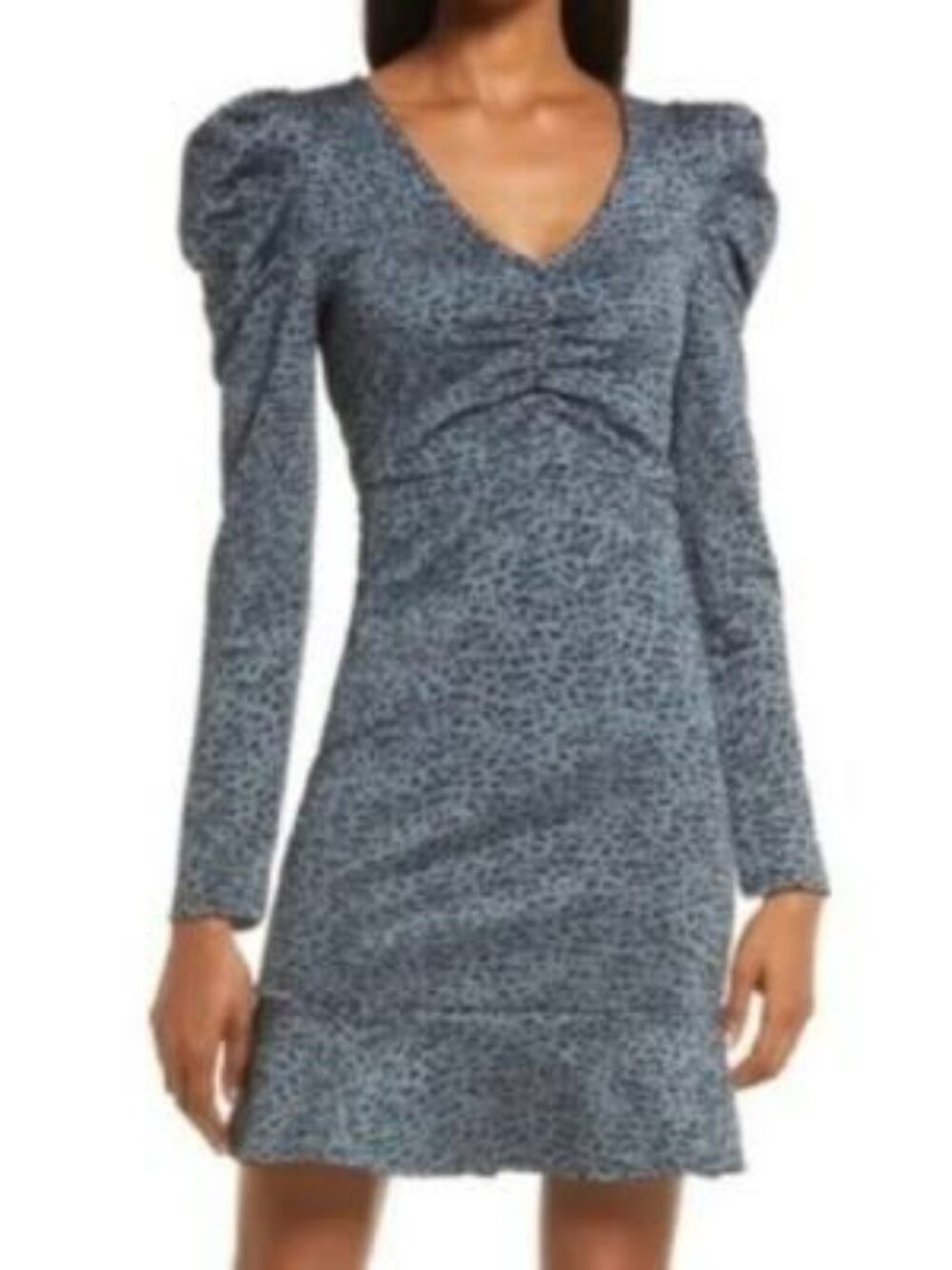 Chelsea28 Puff Sleeve Jacquard Mini Dress, Small